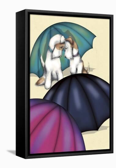 Dogs and Umbrellas-FS Studio-Framed Stretched Canvas