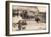 Dogs at the Base of the Statue in Place De La République, Paris, 1905-null-Framed Giclee Print