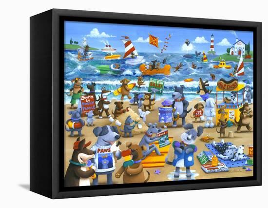 Dogs Beach-Peter Adderley-Framed Stretched Canvas
