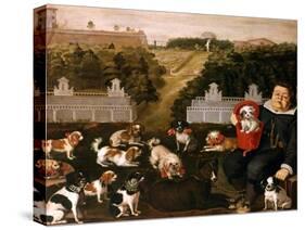 Dogs Belonging to the Medici Family in the Boboli Gardens-Tiberio Di Tito-Stretched Canvas