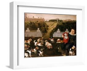 Dogs Belonging to the Medici Family in the Boboli Gardens-Tiberio Di Tito-Framed Giclee Print