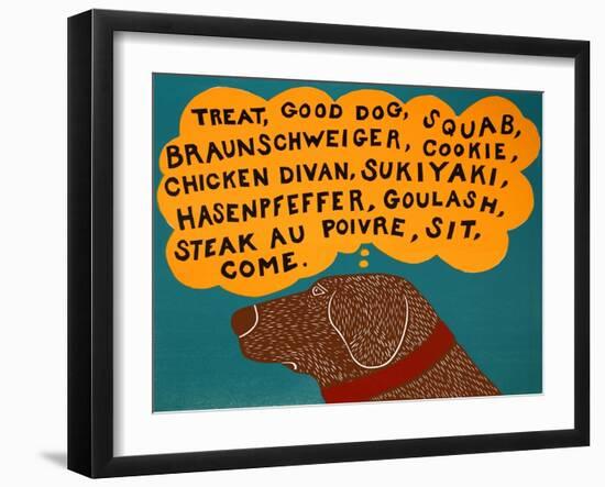 Dogs Can Only Learn A Few Words Choc-Stephen Huneck-Framed Giclee Print