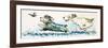 Dogs Chasing a Butterlfly-null-Framed Premium Giclee Print