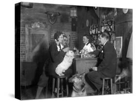 Dogs Club Cocktail Bar-null-Stretched Canvas