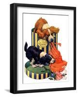 "Dogs Eating Hat,"July 14, 1928-Robert L. Dickey-Framed Giclee Print