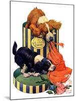 "Dogs Eating Hat,"July 14, 1928-Robert L. Dickey-Mounted Giclee Print