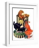 "Dogs Eating Hat,"July 14, 1928-Robert L. Dickey-Framed Giclee Print