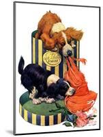 "Dogs Eating Hat,"July 14, 1928-Robert L. Dickey-Mounted Giclee Print