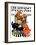 "Dogs Eating Hat," Saturday Evening Post Cover, July 14, 1928-Robert L. Dickey-Framed Premium Giclee Print