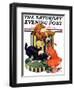 "Dogs Eating Hat," Saturday Evening Post Cover, July 14, 1928-Robert L. Dickey-Framed Premium Giclee Print