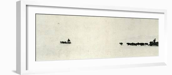 'Dogs Galloping Towards The Barrier', c1911, (1913)-Herbert Ponting-Framed Photographic Print