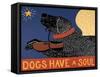 Dogs Have A Soul Black-Stephen Huneck-Framed Stretched Canvas
