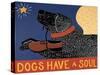 Dogs Have A Soul Black-Stephen Huneck-Stretched Canvas