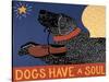 Dogs Have A Soul Black-Stephen Huneck-Stretched Canvas