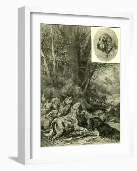 Dogs Hunting Austria 1891-null-Framed Giclee Print