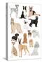 Dogs in Glasses Print-Hanna Melin-Stretched Canvas