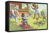 Dogs in the Yard-null-Framed Stretched Canvas