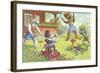 Dogs in the Yard-null-Framed Art Print