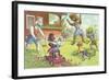 Dogs in the Yard-null-Framed Art Print