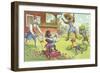 Dogs in the Yard-null-Framed Art Print