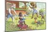 Dogs in the Yard-null-Mounted Art Print