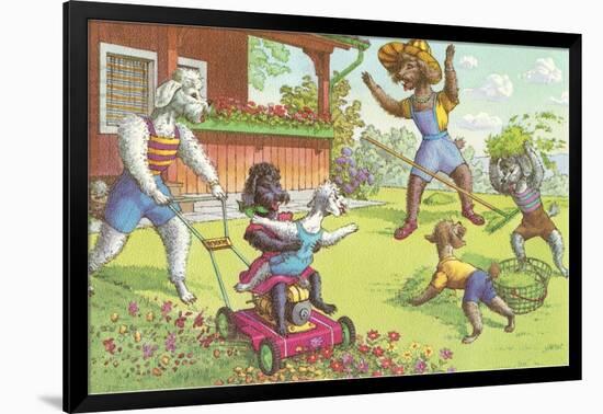 Dogs in the Yard-null-Framed Art Print