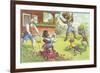 Dogs in the Yard-null-Framed Premium Giclee Print