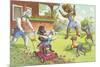 Dogs in the Yard-null-Mounted Premium Giclee Print