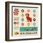 Dogs Infographics - Vector Illustration and Icon Set-Marish-Framed Art Print