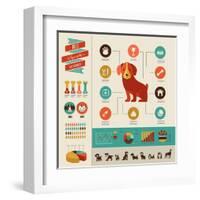 Dogs Infographics - Vector Illustration and Icon Set-Marish-Framed Art Print