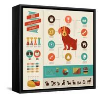 Dogs Infographics - Vector Illustration and Icon Set-Marish-Framed Stretched Canvas