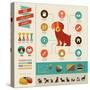 Dogs Infographics - Vector Illustration and Icon Set-Marish-Stretched Canvas