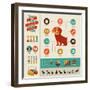 Dogs Infographics - Vector Illustration and Icon Set-Marish-Framed Art Print