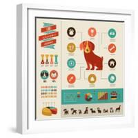 Dogs Infographics - Vector Illustration and Icon Set-Marish-Framed Art Print