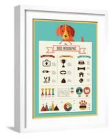 Dogs Infographics - Vector Illustration and Icon Set-Marish-Framed Art Print