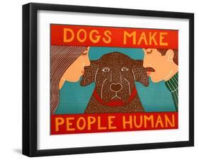 Dogs Make People Human Choc-Stephen Huneck-Framed Giclee Print