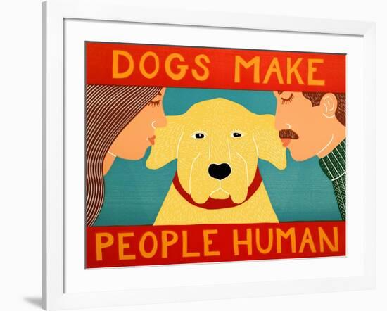 Dogs Make People Human Yellow-Stephen Huneck-Framed Giclee Print