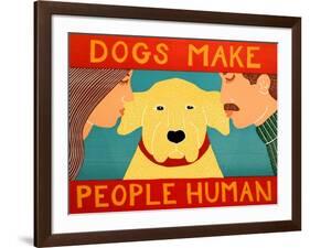 Dogs Make People Human Yellow-Stephen Huneck-Framed Giclee Print