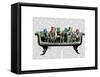 Dogs on Sofa-Fab Funky-Framed Stretched Canvas