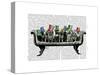 Dogs on Sofa-Fab Funky-Stretched Canvas