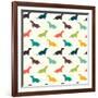 Dogs Pattern.-TashaNatasha-Framed Art Print