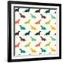 Dogs Pattern.-TashaNatasha-Framed Art Print