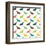 Dogs Pattern.-TashaNatasha-Framed Art Print