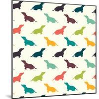 Dogs Pattern.-TashaNatasha-Mounted Art Print