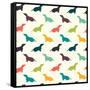 Dogs Pattern.-TashaNatasha-Framed Stretched Canvas