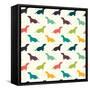 Dogs Pattern.-TashaNatasha-Framed Stretched Canvas