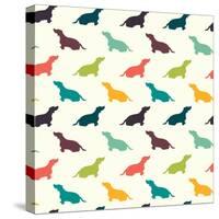 Dogs Pattern.-TashaNatasha-Stretched Canvas