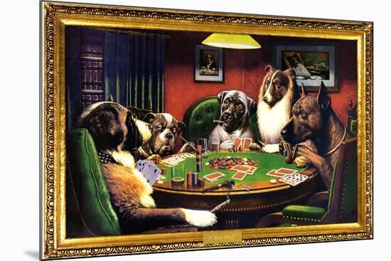 Dogs Playing Poker-null-Mounted Poster