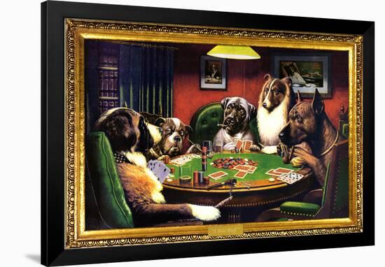 Dogs Playing Poker-null-Framed Poster