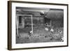 Dogs Playing Soccer-null-Framed Photographic Print